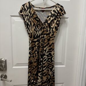 Merona Black and Brown Animal Print Maxi Dress